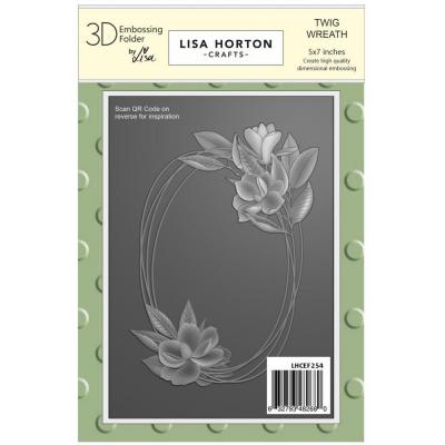 Lisa Horton Crafts Embossing Folder - Twig Wreath